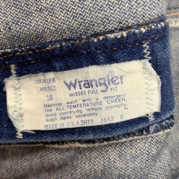 Vtg Wrangler Misses Jeans Size 16 High Rise USA 70s Western Retro Prairie - Picture 7 of 7